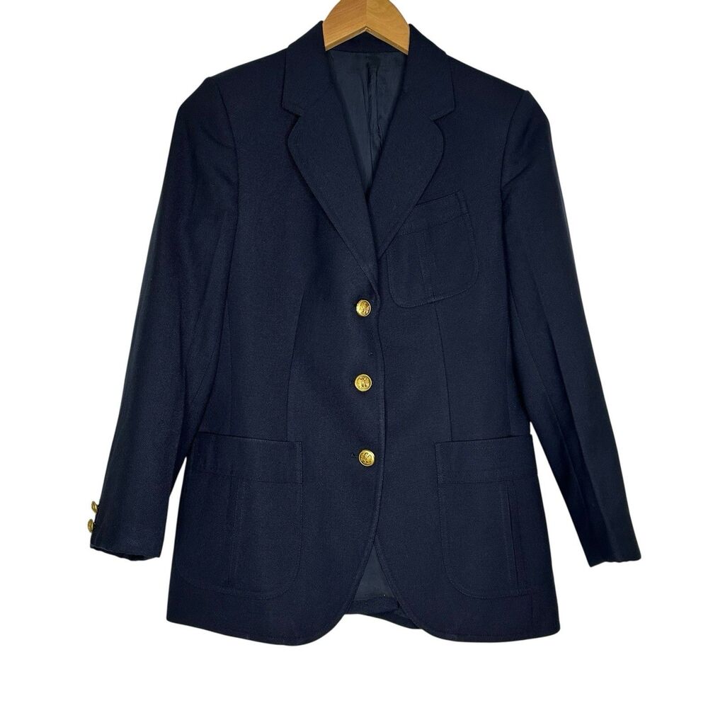 Vintage Stanley Blacker Navy Blazer Youth Boys Size 10 Made in USA MODIFIED